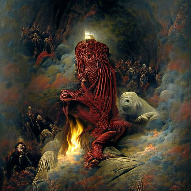 Horrific Leo, God of Fire in Gothic Style