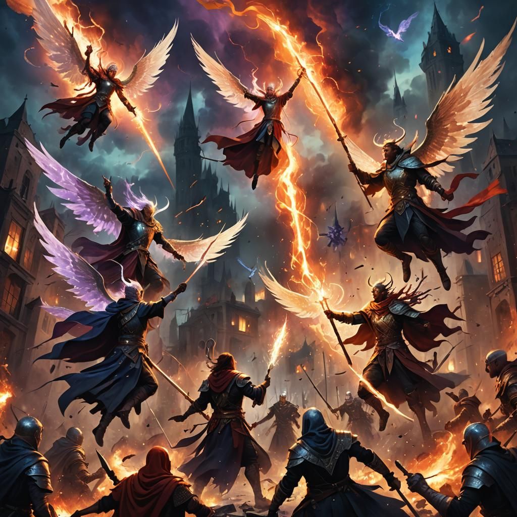 Magic Wielders Clash in Epic Fantasy Battle