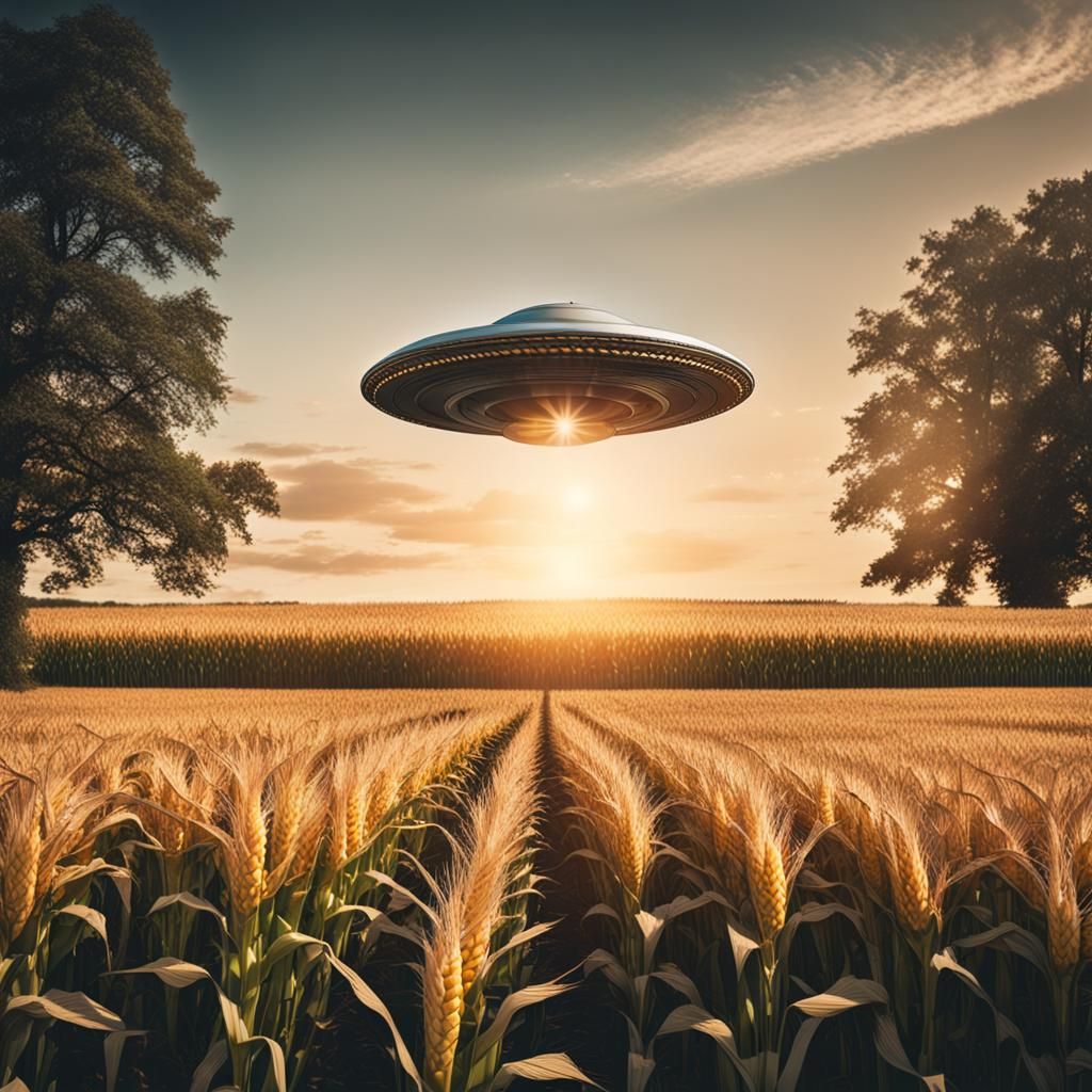 UFO over Cornfield: Cinematic Landscape Photography