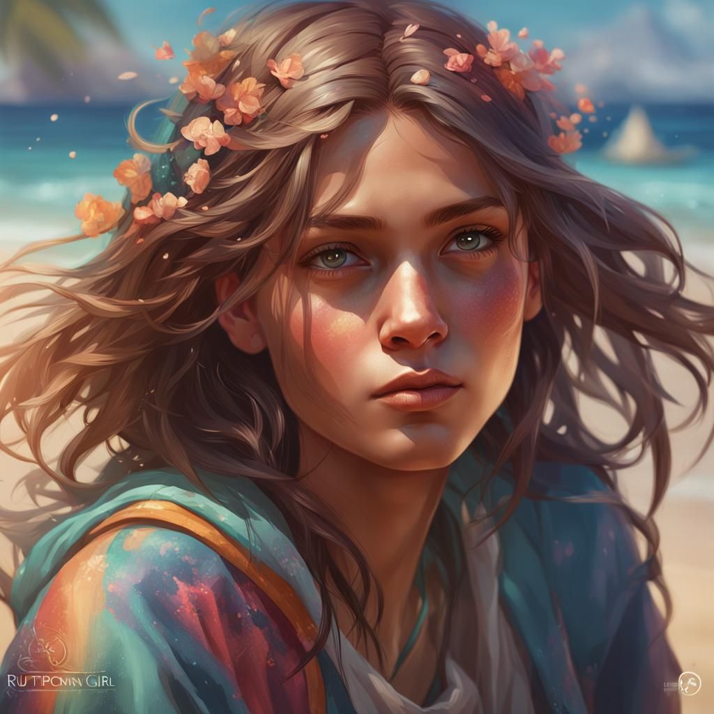 Hyperdetailed Beach Girl Portrait in Unreal Engine 5