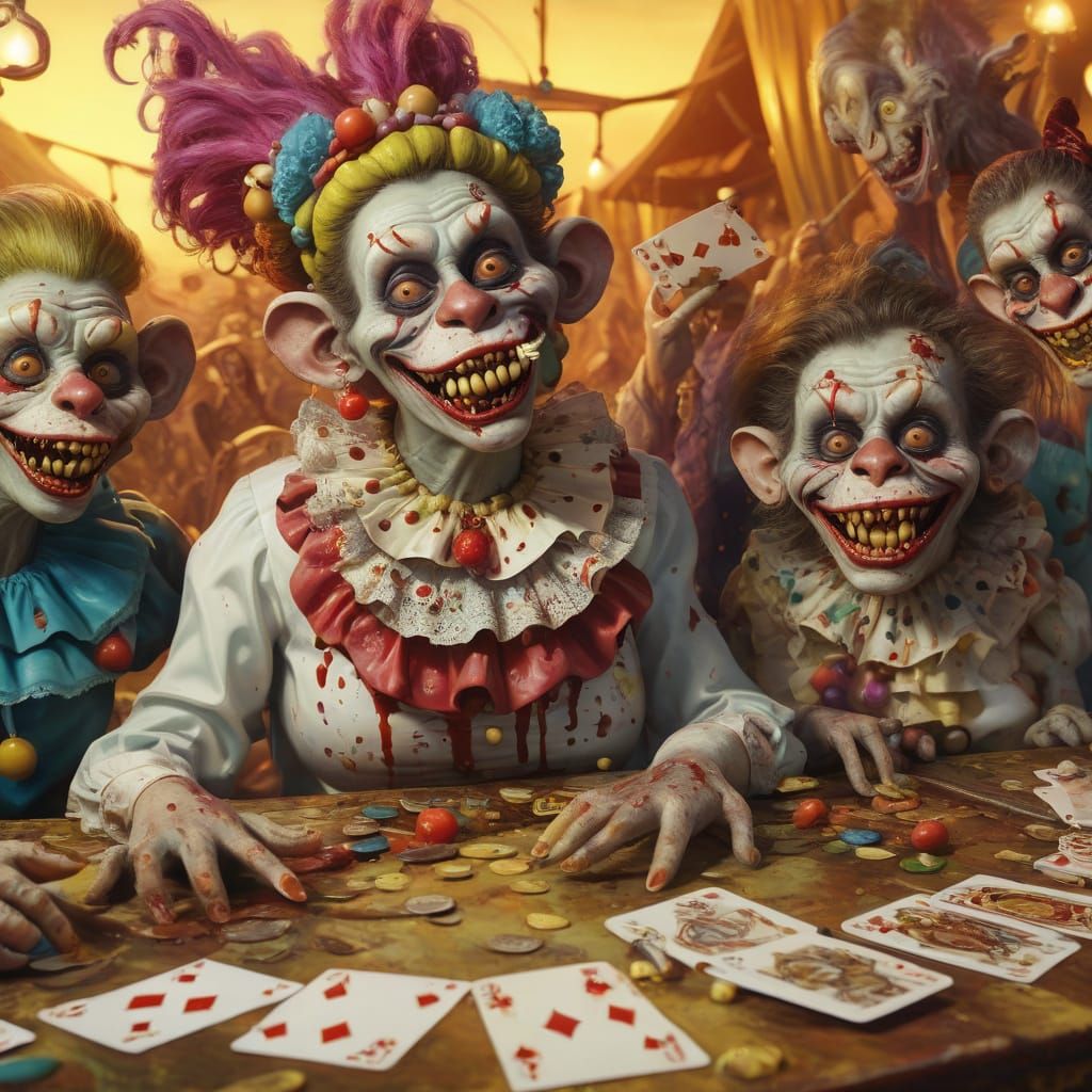 Surrealist Masterpiece of Maniacal Bridge Players