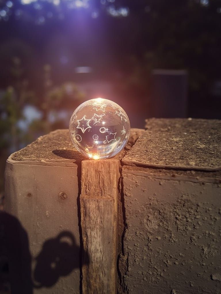 Enchanted Glass Orb in Golden Light