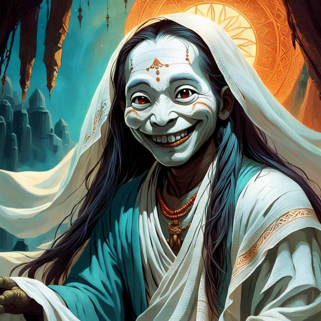 Ethereal Fantasy Scene with Pocong and Kuntilianak