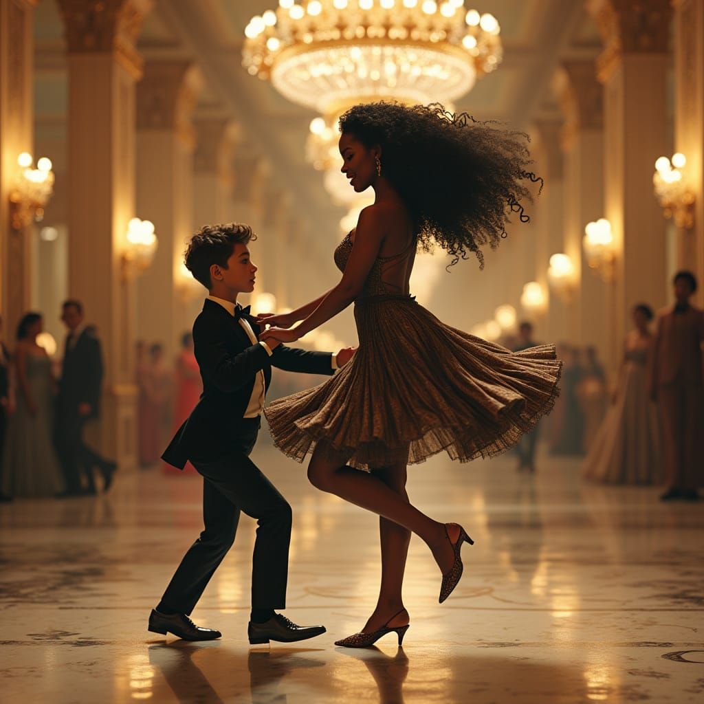 Ballroom Dance: Impressionistic Watercolor Art