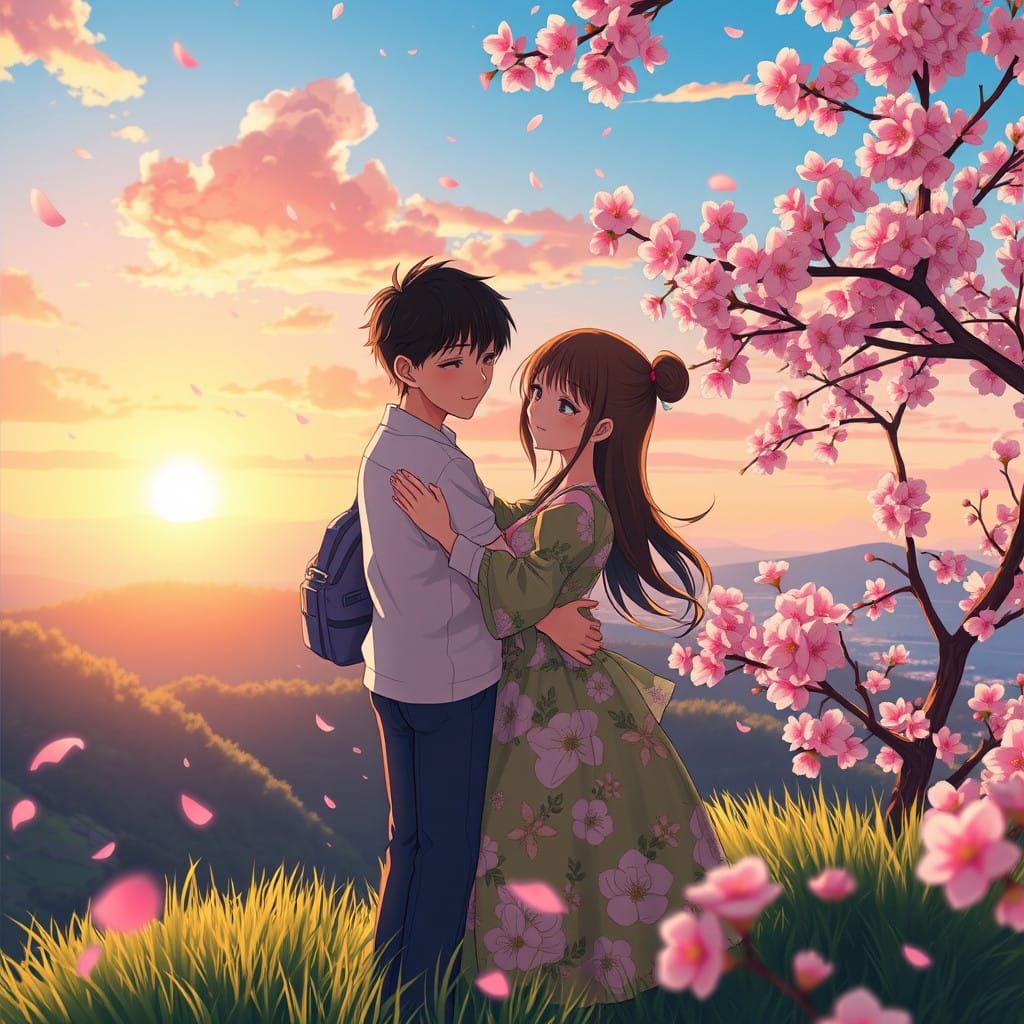 Surreal Anime-Inspired Couple Celebrates Valentine's Day