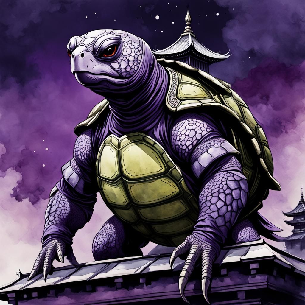 Evil Turtle Assassin in Dark Asian Fantasy Style