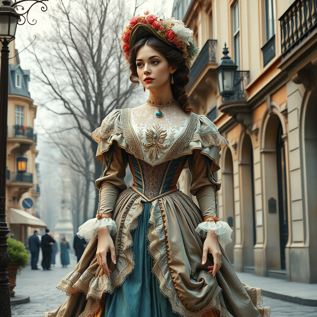 Victorian Lady in Paris, Old Masters Style