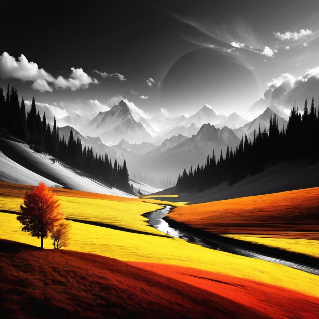 Autumn Landscape Inspired by Adams' Photography