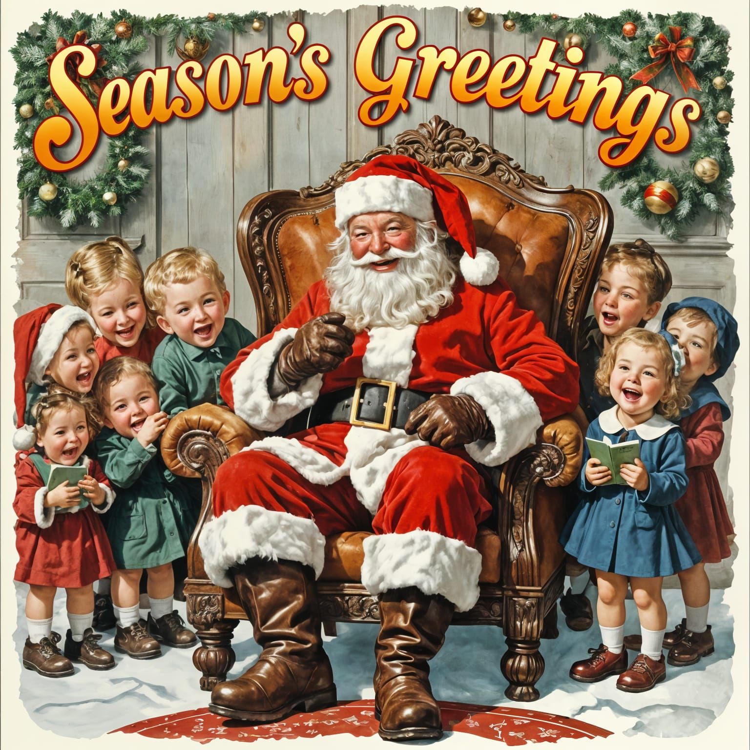 Nostalgic Christmas Scene in Rockwell Style