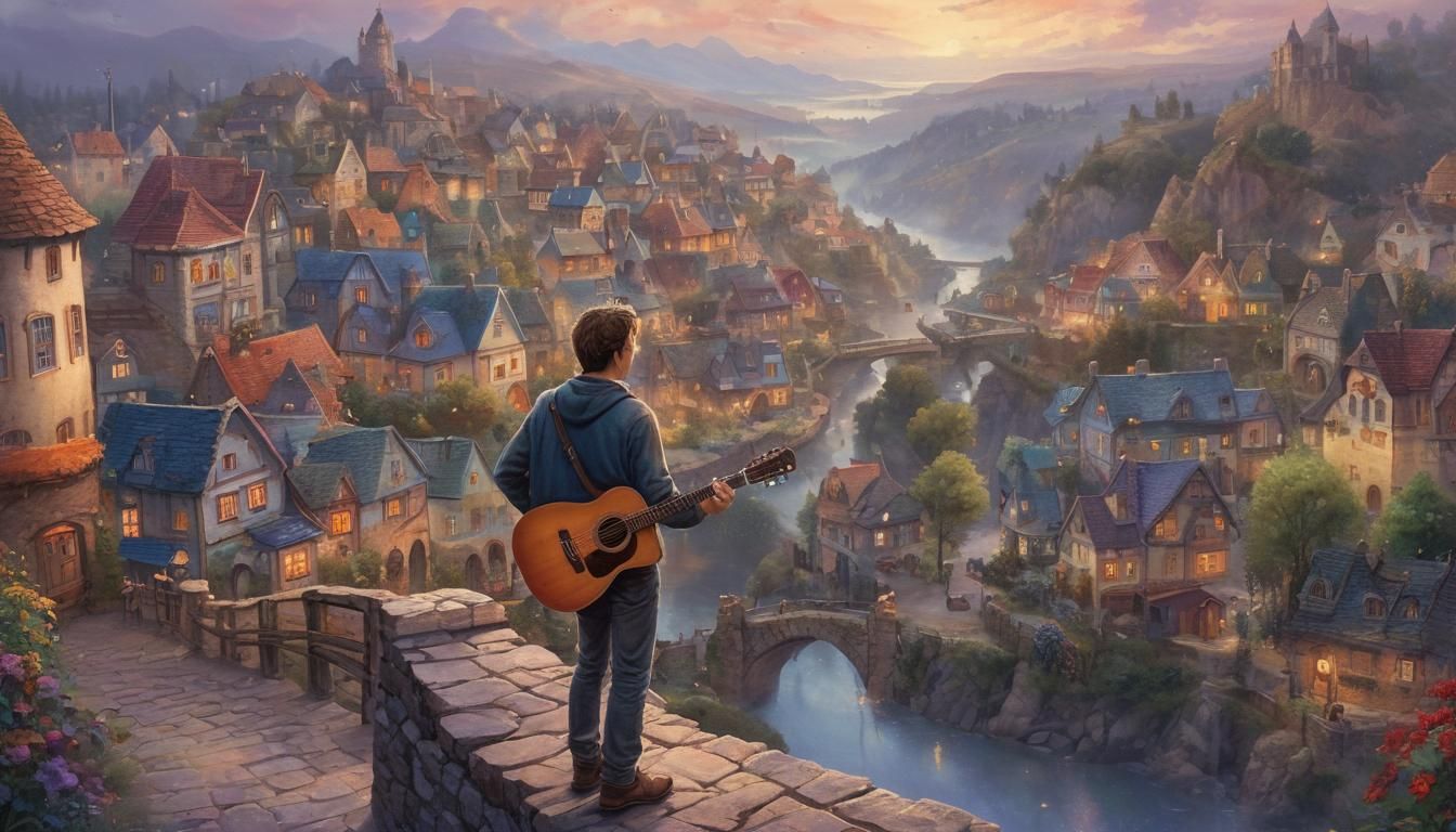 Young Man's Watercolor Dream of Escape