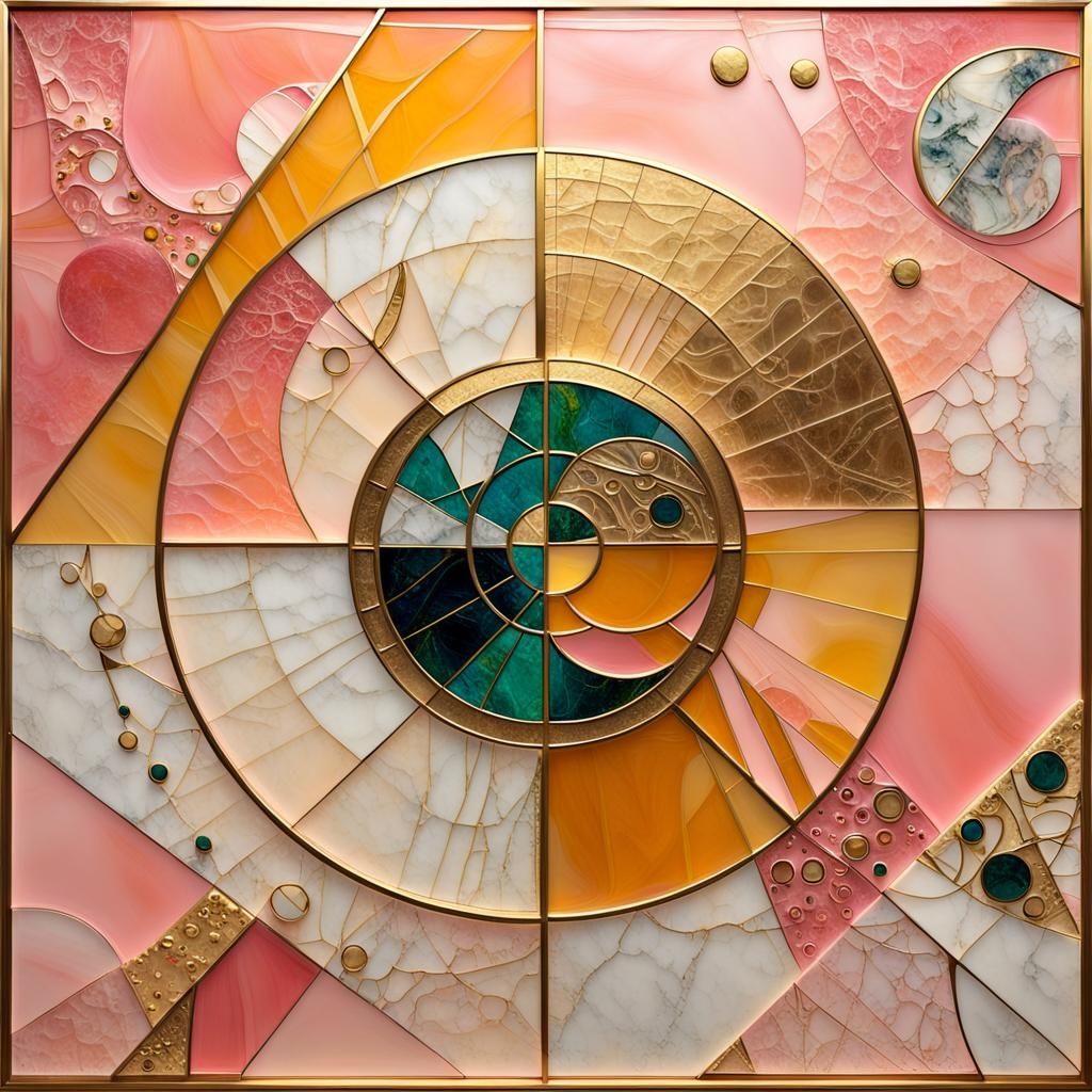 Abstract Marble and Gold Art Deco Photograph