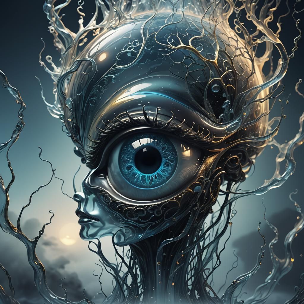 Surreal Glass A in Dark Fantasy 3D Render