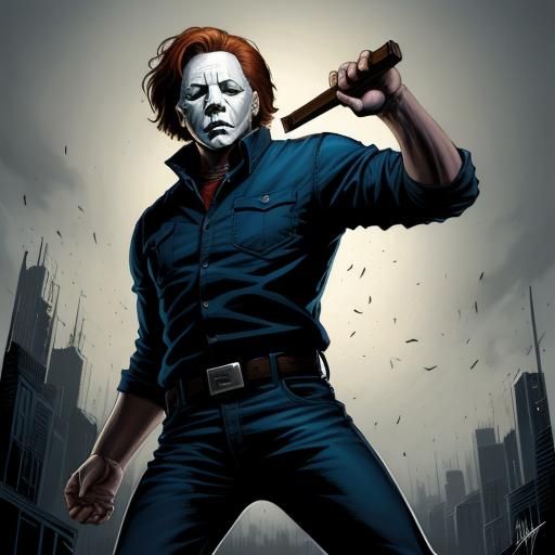 Michael Myers in Comic Book Art Style