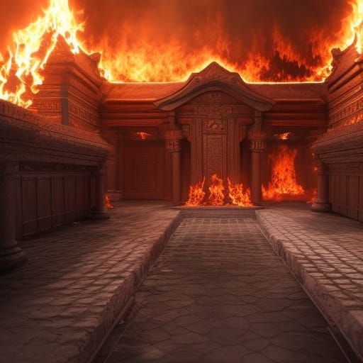 Breathtaking 8K Temple Inferno in Unreal Engine 5