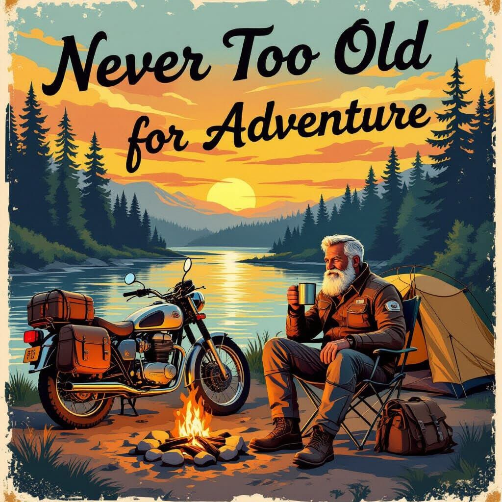 Vintage Travel Poster: Never Too Old For Adventure