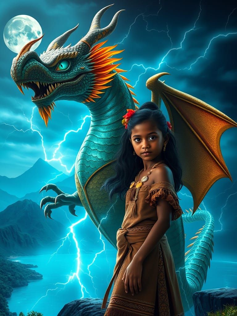 Mystical Kava Dragon in Turquoise Forests