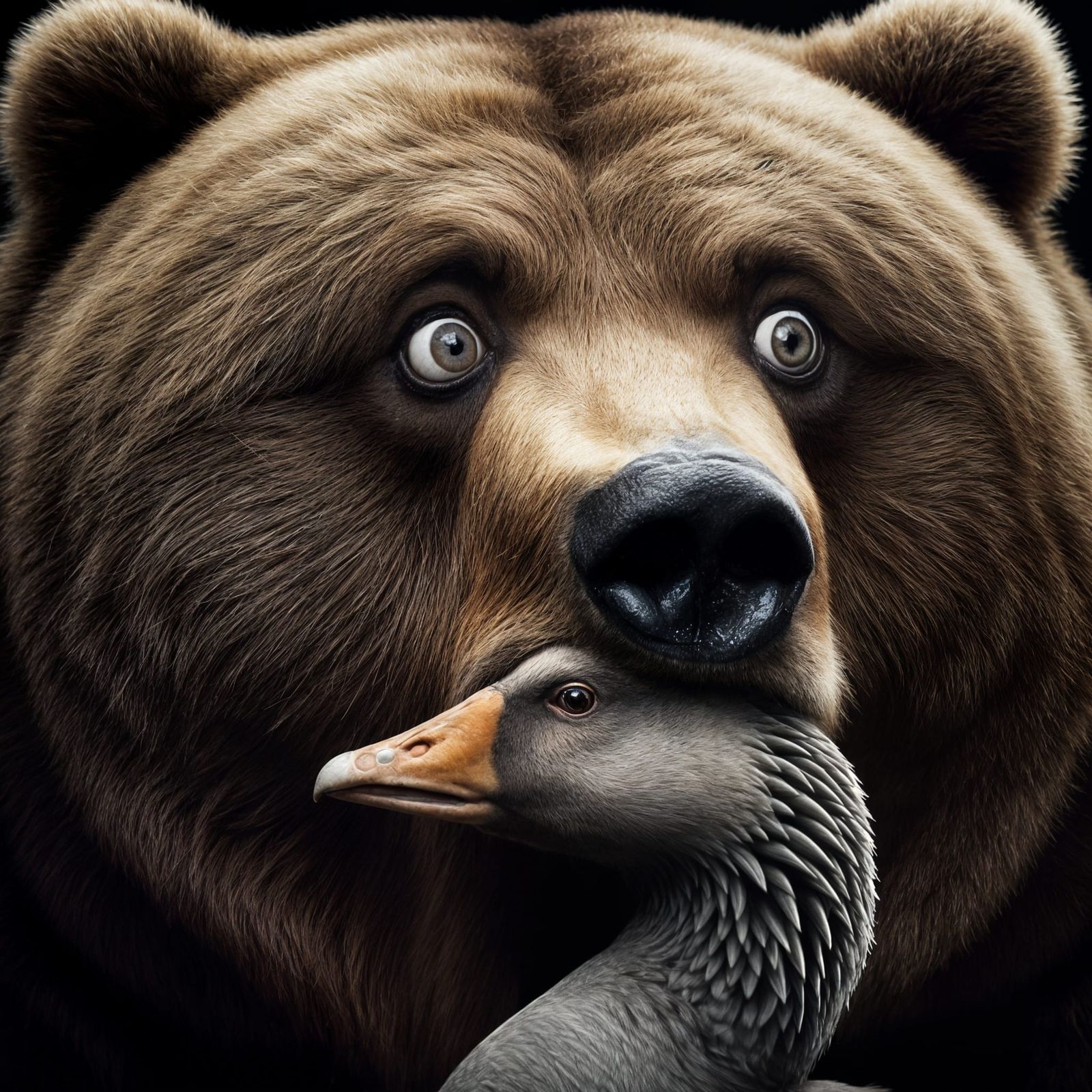 Comedic Close-Up of Obese Kodiak Bear