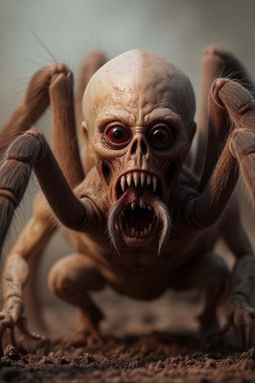 Scary Tarantula Closeup Horror Photography