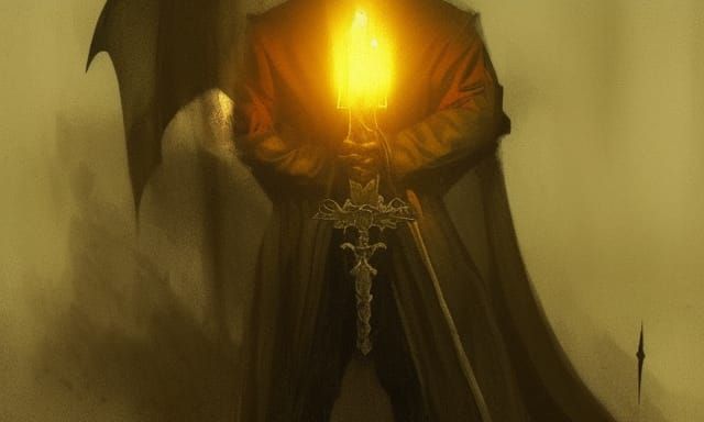 Sinister Vampire Hunter Priest in Church