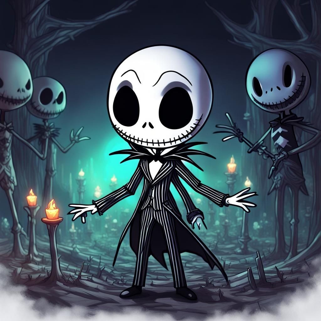 Chibi Jack Skellington in Anime Style