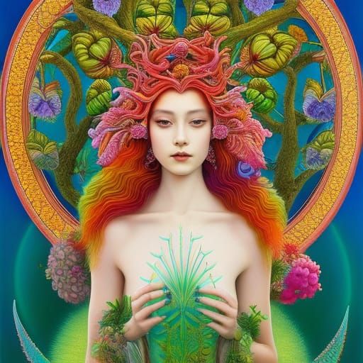 Winged Figure Emerges at Sunset: Digital Art