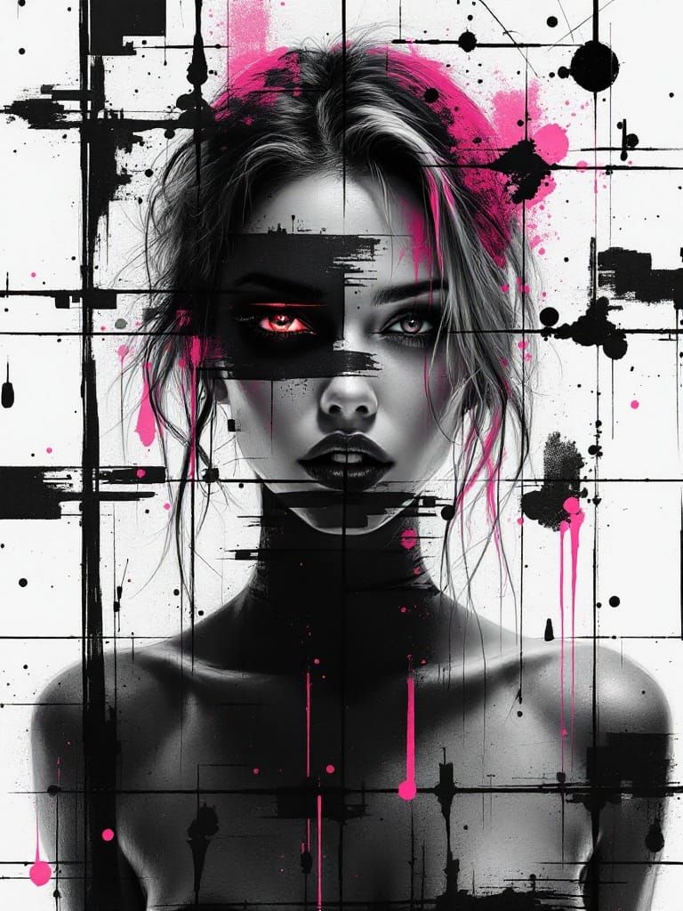 Grid-Like Portraiture in High Contrast Black and White