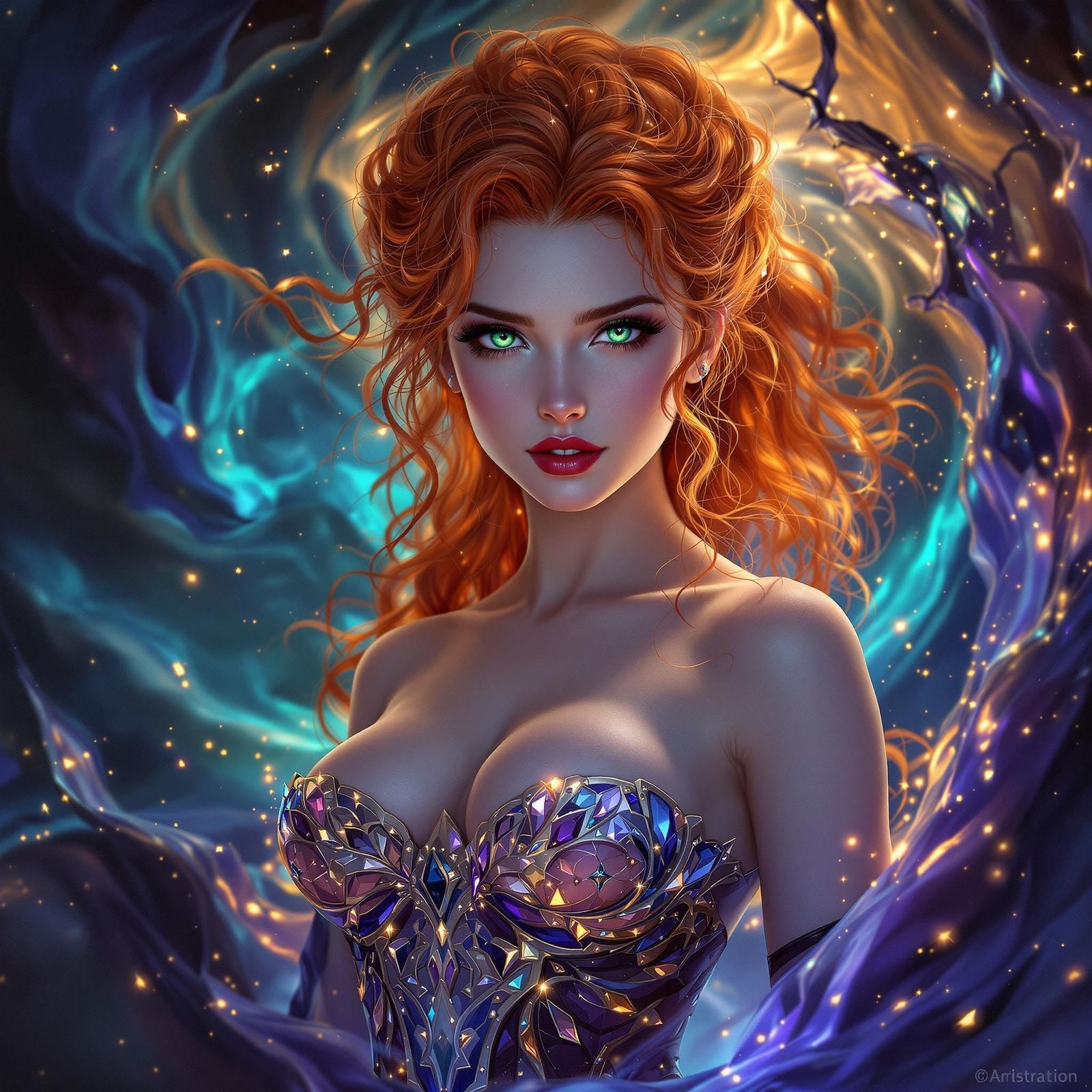 Radiant Goddess in Hyperrealistic Art Style