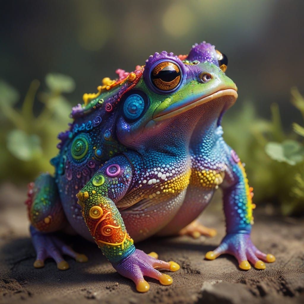 Vibrant Hypnotoad in a Dreamlike Scene