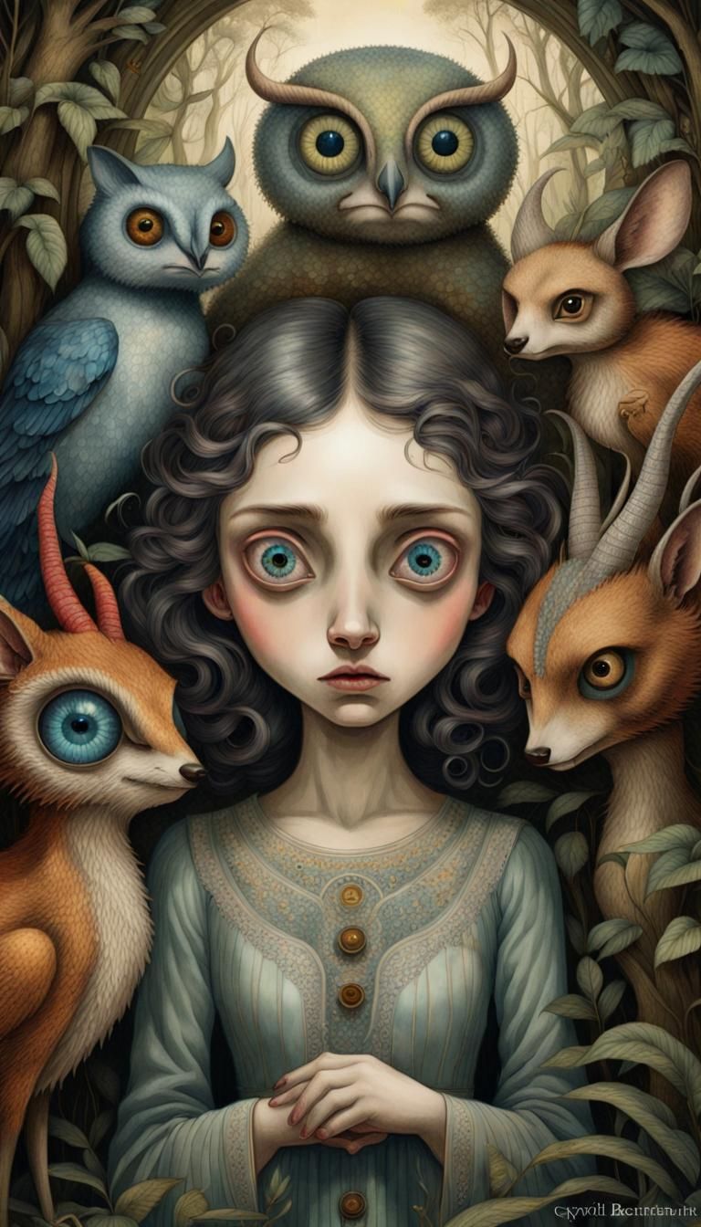 Expressive Eyes Portrait in Anime Cartoon Style