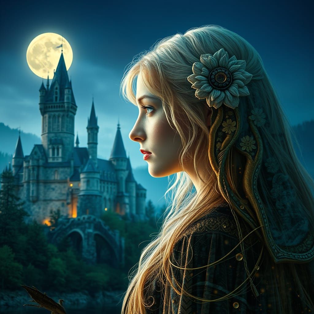 A beautiful Elves princess at Castle's woods.