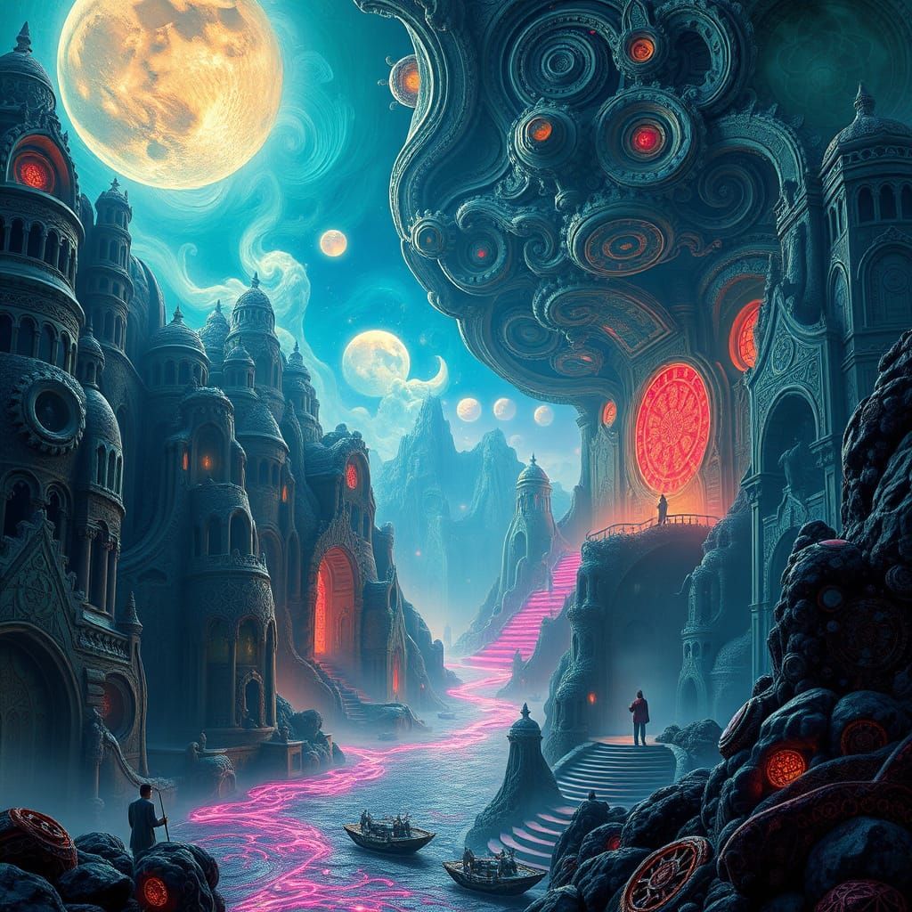 Ethereal Dreamworlds in Cyberpunk Aesthetic