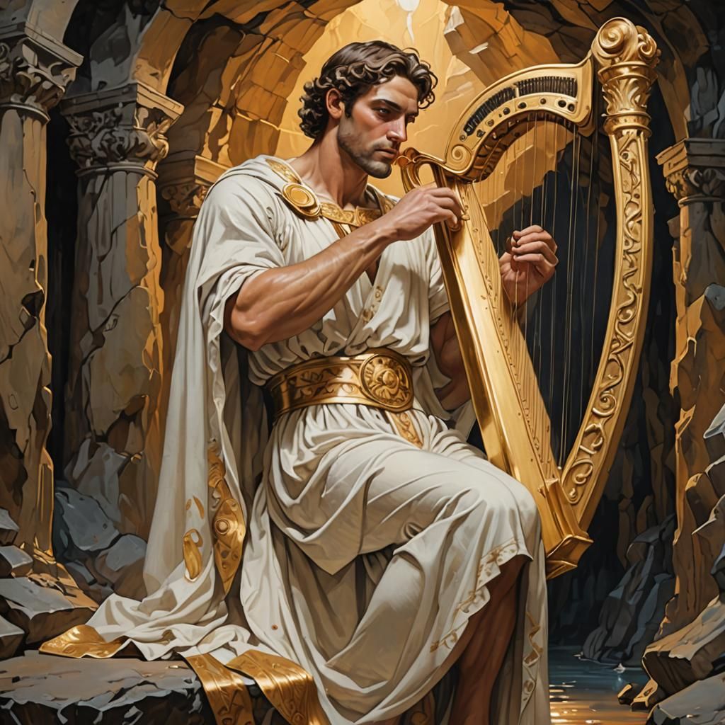 Ancient Greek singer Orpheus in the Underworld