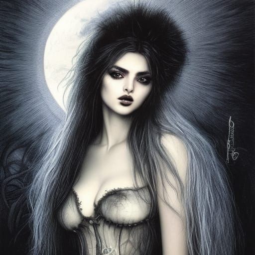 Glamorous Gothic Female Werewolf Concept Art