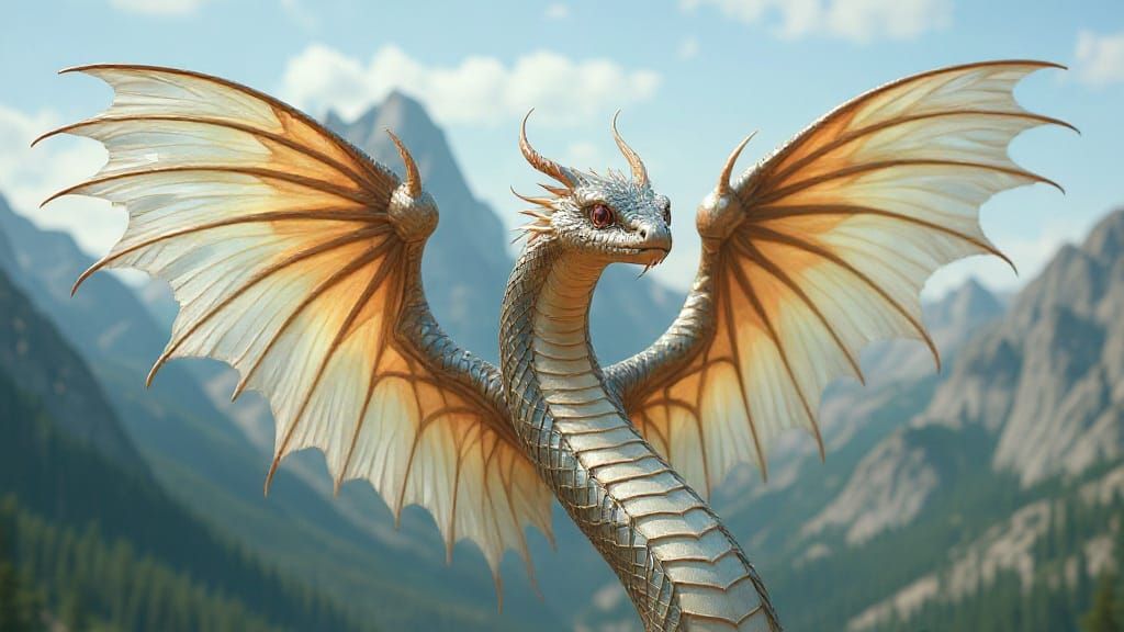 Winged Serpent with Glistening Scales