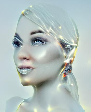 Translucent Glass Woman Portrait