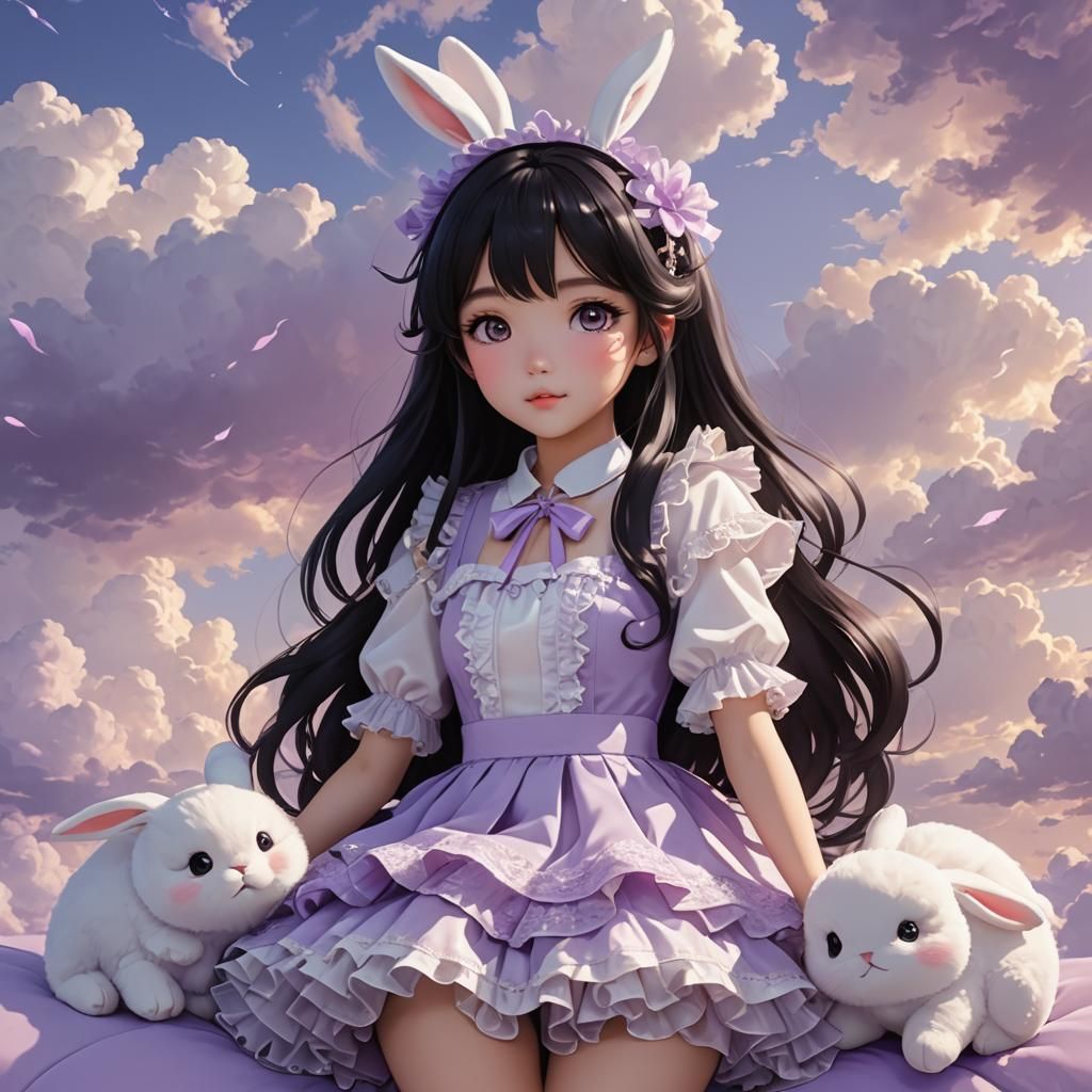 Korean Teen Girl in Princess Outfit: 3D Anime Art