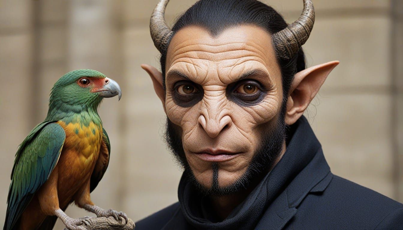 Chimeric Human-Bird Hybrid in Dark Fantasy Style