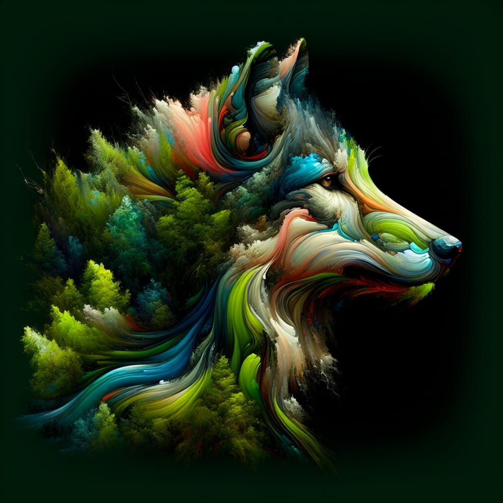 Lush Wolf Profile Picture in Digital Art Style