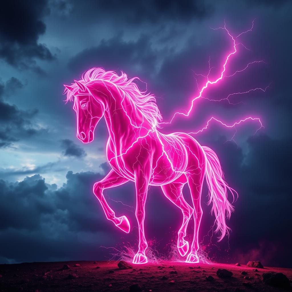 Equestrian Lightning Form in Hyperrealistic Style