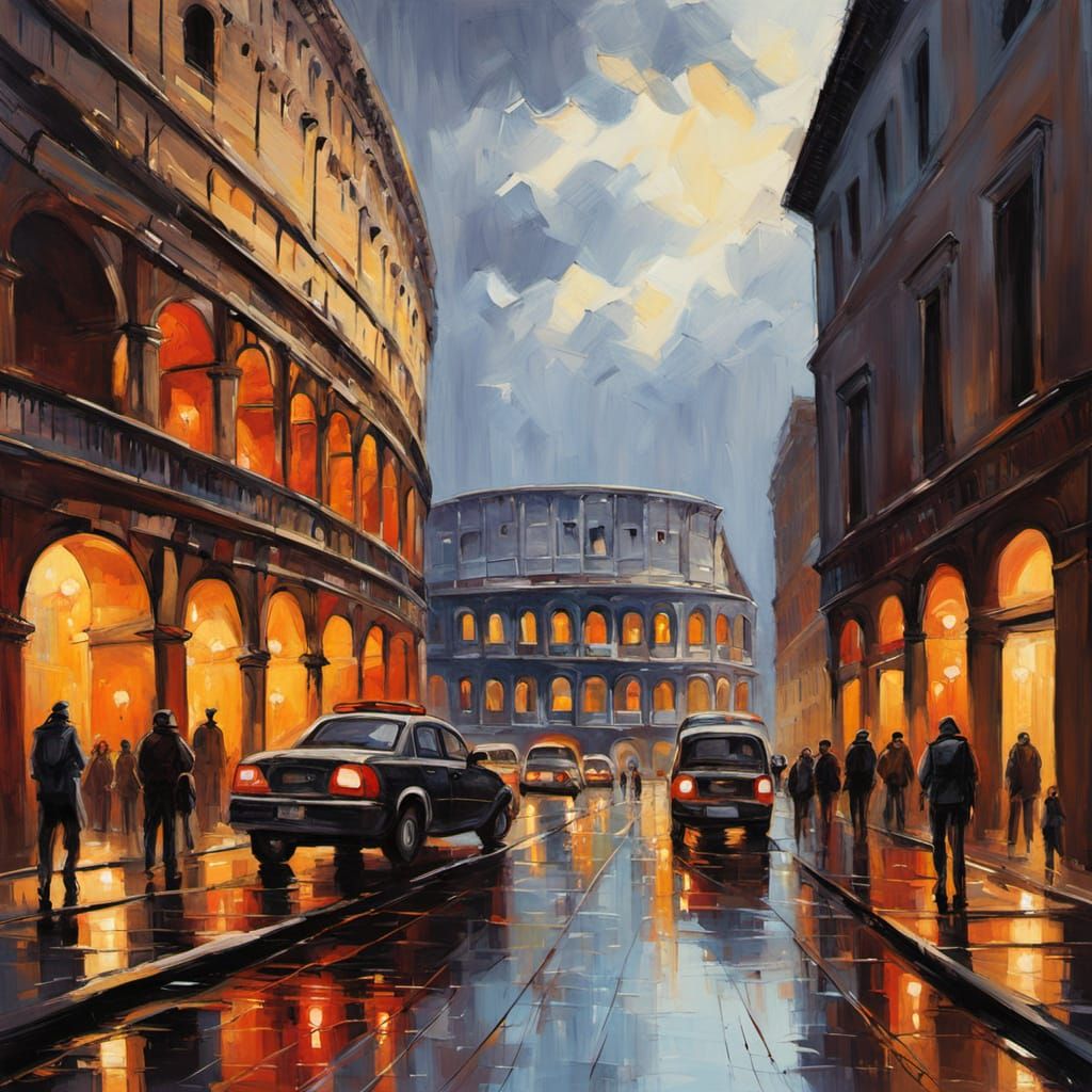 Ancient Rome Unveiled in Vivid Oil Painting