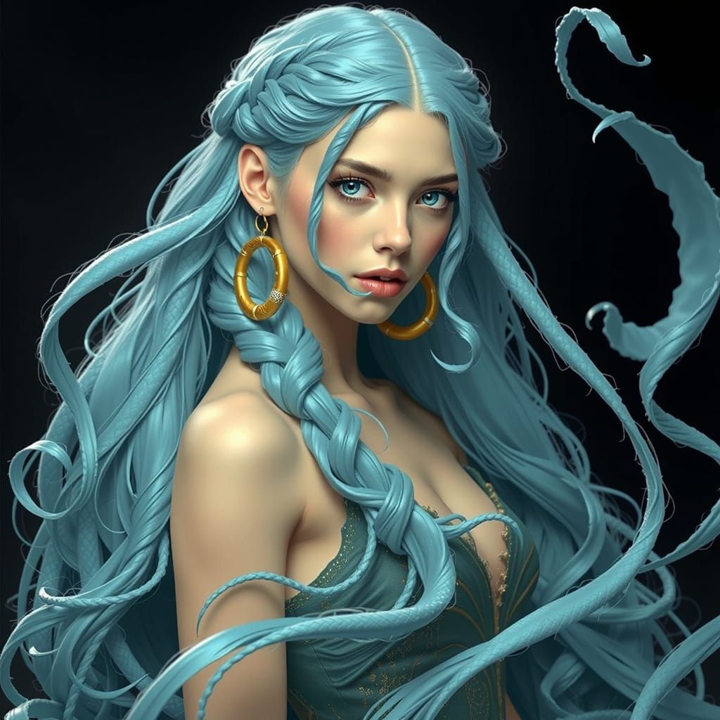 Ethereal Goddess in Vibrant, Shimmering, Photorealistic Land...