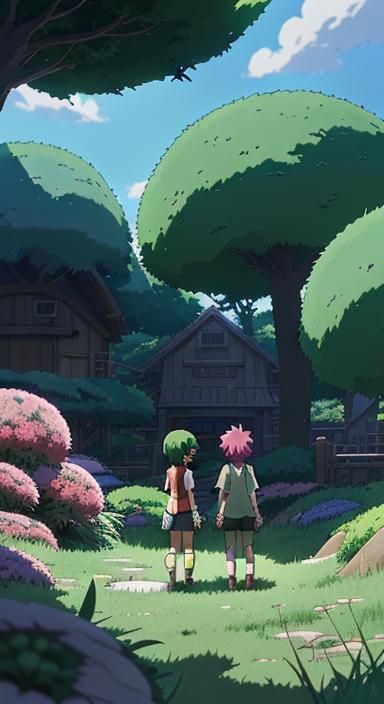 Plants vs Zombies in Studio Ghibli Anime Style