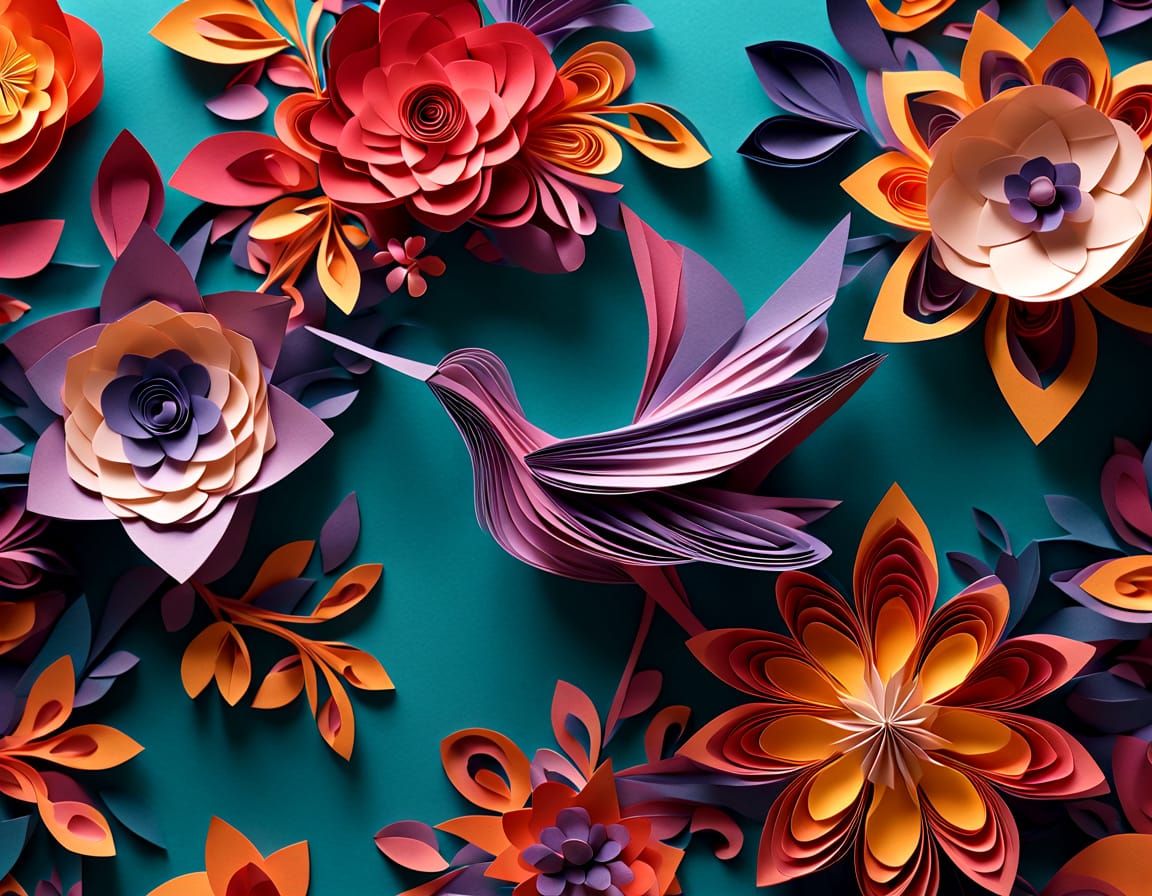 Intricate Origami Paper Art in Macro Photography