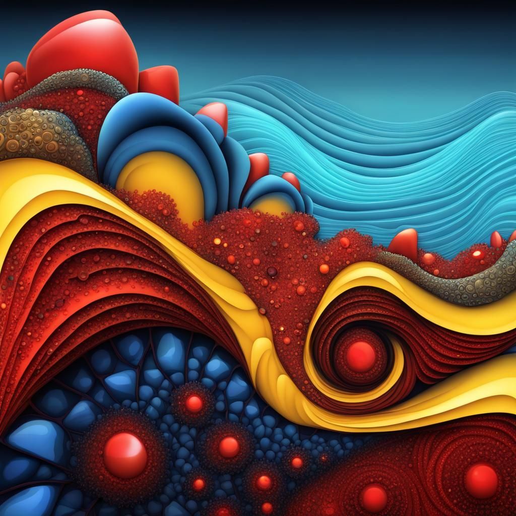 Vibrant Abstract Fractal with 3D Shading