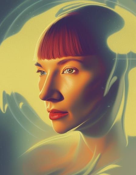Lady's Hyperspace Journey: A Digital Art Portrait