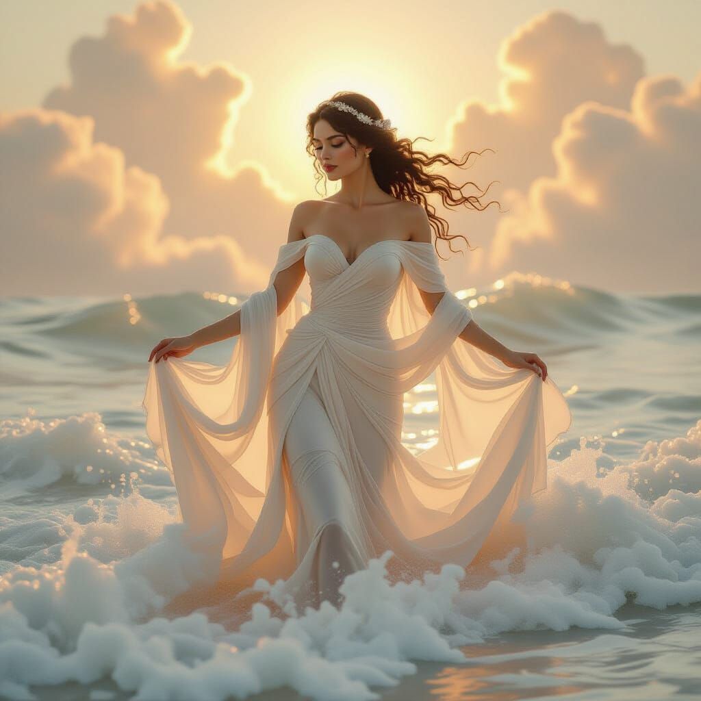Aphrodite Emerges: Ethereal Digital Art