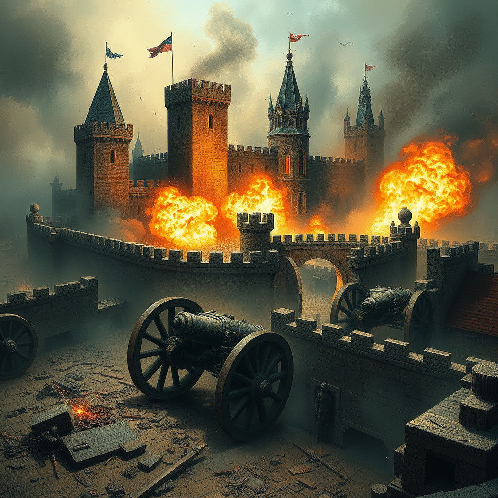 As the cannons crush the walls, the city shakes