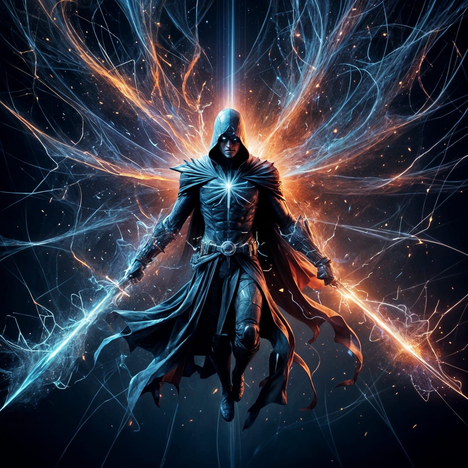 Glowing Comic Book Cover in Modern Style