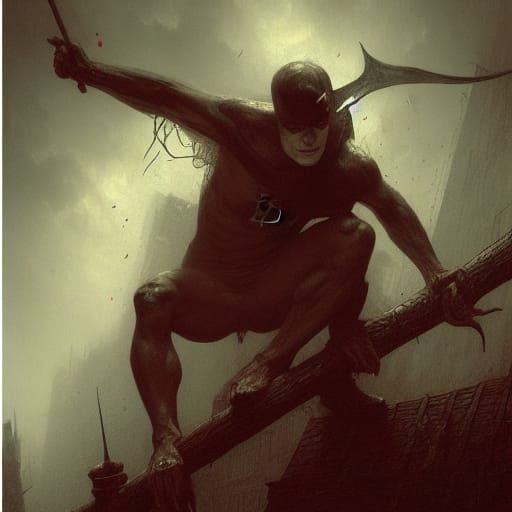 Daredevil in Dark Fantasy Horror Style