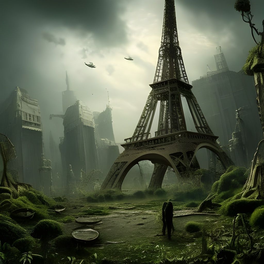 Post-Apocalyptic Paris: Desolate Dystopian Landscape